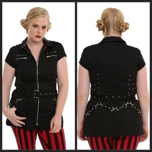 Hearts & Roses Zipper Bondage Dress Size 12 EUC OBO